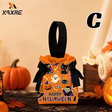 XAXRE Halloween Candy Gift Bags Gift For Her/Him, Reusable Fabric Treat Bags With Drawstring And Handle, Halloweens Party Favors Decorations Supplies - Multicolor - View 10