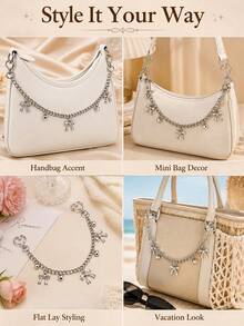 Bowknot Pattern Handbag Chain Accessory, Handbag Extension Chain, Decorative Replaceable Metal Bag Chain, Fashion Y2K Keychain - Multicolor - View 8