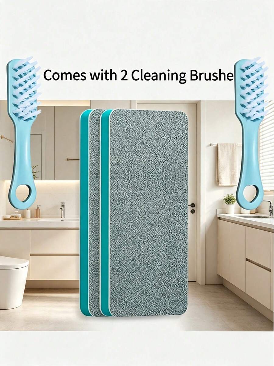 Glass Scale Magic Scrubber And Cleaning Brushes, Home Bathroom Mirror Shower Room Tile Strong Scale Removal Stain Removal Artifact Multi-Functional Window Glass Cleaning Tool - One Size Fits All - View 1