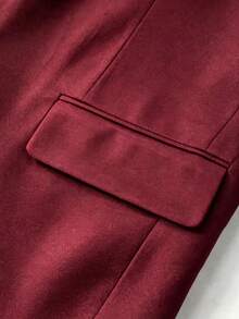 Solid Color Lapel Single Button Blazer Men's Slim Fit Business Casual Commute Versatile Single Jacket - Red - View 5