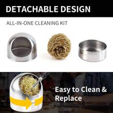 1Set Soldering Iron Tip Cleaner Set, 5pcs Brass Wire Cleaning Balls With 1Pc Holder Base, No Water Needed Copper Mesh Dross Removal Filter, Durable Metal Solder Nozzle Tip Cleaning Tool For Soldering Station Welding Electronics DIY Repair Maintenance - Multicolor - View 5
