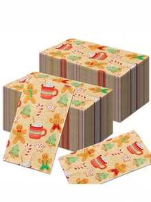 20pcs/1pc Christmas Gingerbread Man Pattern Napkins, Holiday Party Napkins, Printed With Cute Gingerbread Man, Christmas Tree And Candy Cane, Suitable For Christmas, Autumn Gatherings And Family Parties - One Size Fits All - View 5