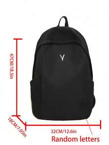 Dedoo Ransel Resleting Colorblock, Bordir Huruf dan Detail Label, Kapasitas Besar, Tas Sekolah Pelajar, Cocok untuk Kampus, Ransel Pelajar untuk Kembali ke Sekolah - Hitam - View 3