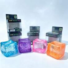 1 buah Mainan Squishy Kubus Kristal Es Warna-warni, Bahan Jelly TPR Transparan Tinggi dengan Glitter dan Gelembung, Berbagai Pilihan Warna Segar, Mudah Digenggam dengan Satu Tangan, Ideal untuk Pelajar dan Pekerja Kantoran untuk Meredakan Stres, Pilihan Hadiah yang Bagus - MultiWarna - View 5