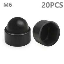 20入 M6/M8/M10 螺帽保護蓋，六角螺帽蓋，塑膠六角密封螺帽蓋，螺絲螺帽 PE 蓋，適用於機動車輛、機械、家具等 - 黑色/灰色 - 黑色的 - 查看 9