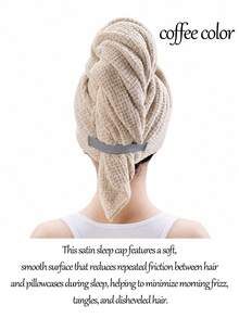 2pcs Custom Embroidered Waffle Weave Hair Drying Turban With 4 Color Options, Personalized Name Embroidered Hair Wrap For Post-Shower Use In Bathroom, Bedroom And Dressing Room, Thoughtful Holiday Gift - Multicolor - View 10