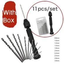 Mini Handheld Drill Set With Storage Box And 10 High-Speed Steel Twist Drill Bits - Precision Manual Rotary Tool For Woodworking, Watch Repair, Jewelry, Crafts, Plastic, Shell, Resin And Model Making, 0.8-3.0mm - Twist Diamond Set - View 13