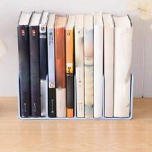 1PC Multi-Function Desktop Storage Rack Macaron Color Plastic Folder Bookshelf School Office Book Notebook Holder Organizer Supplies - Bookend - View 7