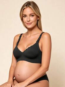 Hart & Haze 2pcs Maternity & Postpartum Nursing Bras, Wireless Lift-Up, Front-Open Anti-Sagging Bras - Multicolor - View 5