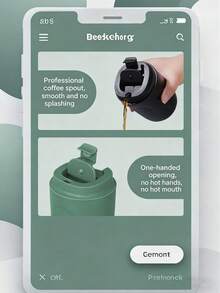 1 cốc cà phê mini bằng thép không gỉ cách nhiệt, cốc quà tặng thời trang, nhỏ gọn và di động, tay cầm thoải mái, mở/đóng một chạm, thiết yếu cho đường phố, văn phòng, cà phê, trà - Nhiều màu - Xem 7