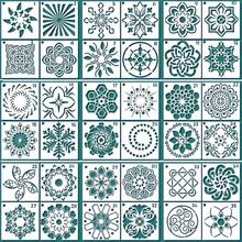 36pcs Mandala Pattern Stencil Set - Durable PET Plastic Material, Reusable And Easy To Clean, Suitable For Home Decor And Craft Projects. - 36 Sheets - View 11