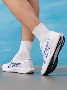 Asics Men's Running Shoes HYPER SPEED 5 2026 Summer New Mesh Breathable Racing Sneakers 1011C084-101 - White/Blue - View 4