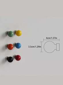 2pcs Ceramic Ball Magnetic Hooks, Transparent Hooks, Colorful Ceramic Strong Magnetic Hooks, Dopamine Style Home Decor, Refrigerator Magnets, Suitable For Living Room Or Entryway Wall, No Drilling Installation - Multicolor - View 8