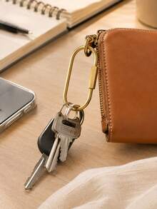 1pc Brass Screw Lock Key Ring, Universal Brass Key Clip, Minimalist Key Ring Carabiner Keychain, Unisex Car Key Ring Bag Pendant, Y2K - A - View 5