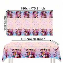 KPop Demon Hunters 51pcs Cartoon Anime Birthday Theme Party Set, Back To School Season Decoration, Holiday Essential Suitable For 10/20 People, Disposable Birthday Party Tableware Including Plates, Cups And Napkins. Holiday Decoration Supplies, Suitable For Camping, Picnic, Backyard BBQ And Party Decoration, Also Ideal Decoration For Halloween, Christmas And Party, And A Great Surprise Gift For Fans. - Multicolor - View 8