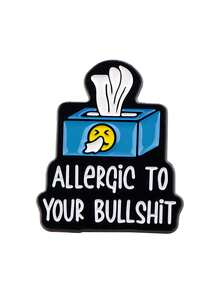 1pc European & American Funny Cartoon Quote Metal Alloy Quirky Pattern Brooch, Women's Daily Backpack Accessory - Multicolor - View 8