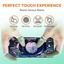 4 Packs Gaming Finger Sleeves Sharp Green Armor, Compatible With All Touchscreen Devices Silver Fiber Cover, High Sensitivity, Anti-Slip, Breathable, Gaming Finger Gloves Ideal For Sweaty Hands, /COD Mobile/FPS - Multicolor - View 8