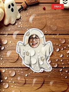 1-54pcs Customizable Halloween Shaped Stickers, Holiday Theme Decorative Stickers, Waterproof PVC Shaped Stickers, Suitable For Home, Window, Gift Packaging, Party Decoration, Atmospheric Decorative Stickers, Suitable For Friends, Family, Party Enthusiasts, Holiday Collectors, Applicable For Halloween Party, Theme Party, Costume Party - Multicolor - View 33