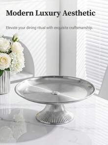 1pc Storage Tray, Luxury Gold Light Luxury Plate, Silver High-End Style, Charger Plates, Painting Plate, Plates, Vintage Perfume And Cosmetic Tray, Jewelry Storage, Luxury Art, Necklace Display, Ring Storage, Vanity Storage Tray, Birthday Decoration, Beautiful Coffee Cup Storage Tray, Wedding Supplies And Home Decor, Gold/Silver, S/M/L Size, Suitable For Camping, Picnic And Restaurant - Multicolor - View 8