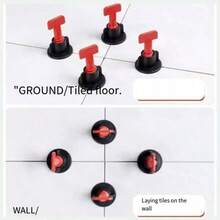50pcs/Pack Ceramic Tile Leveling System, T-Shaped Tile Leveling Clips For Floor And Wall Tile Installation, Reusable Tile Spacers For Construction And Renovation, Prevents Hollow And Thermal Expansion, Ensures Flat And Secure Tile Laying, Building Decoration Material - A - View 5