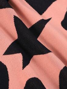 Girls Star Graphic Crew Neck Knit Pullover Sweater Fall Winter Casual Jumpe - Black - View 9