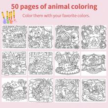 Cute Dessert Cartoon Coloring Book, Rich Candy & Baking Scenes, Large Outlines, Easy For Beginners With Zero Experience, Thick Paper No Bleeding, Compact Square Format Space-Saving, Home Leisure, Classroom Teaching Aid, Travel Doodle Sketchbook, Birthday Gift, Back To School Gift - Pink - View 6