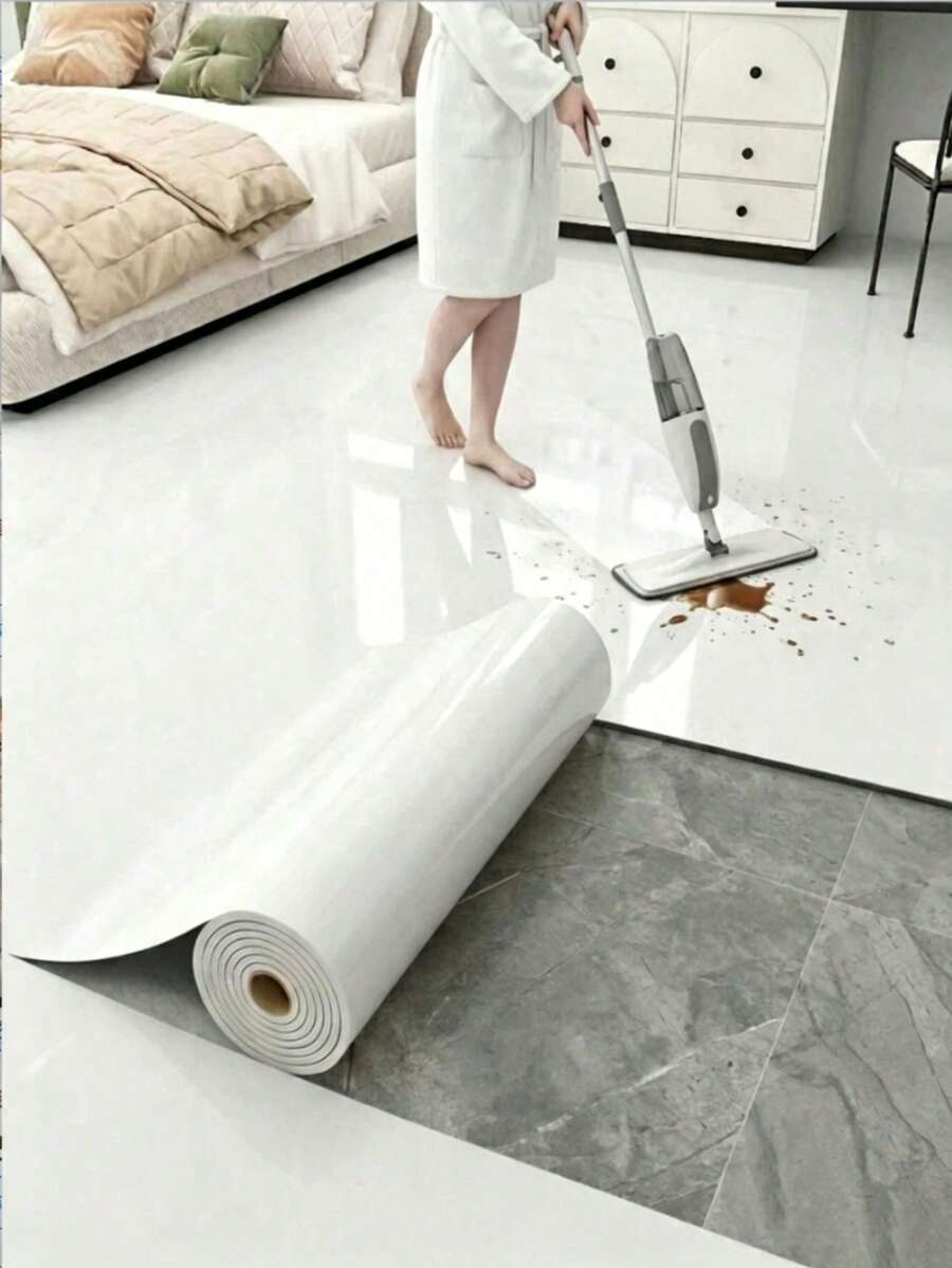 Glossy Floor Renovation Stickers - Peel And Stick Removable Vinyl Floor And Wall Tiles, Wear-Resistant, Waterproof, Stain-Resistant, Easy To Clean And Maintain, Suitable For Bathroom, Kitchen, Living Room, Bedroom, RV Renovation And Decoration - Floor Stickers - View 1