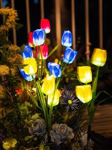 1pc/4pcs New Solar Powered LED Tulip Ground Lights, Tulip-Christmas-Tulip Solar Garden Lights, Waterproof Outdoor Yard Decoration, Pink Solar Lights, Perfect For Weddings, Festivals, Confessions, Proposals, Anniversaries, Gardens, Flower Beds, Music Festivals, Valentine's Day, Mother's Day, Christmas, Halloween, Perfect Gift For Mom, Women And Grandma - Tulip - View 5