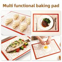 Heart Pattern Silicone Baking Mat, Non-Stick Oven Silicone Pastry Mat, Reusable High Temperature Resistant Macaron Baking Tray Mat, Non-Slip Baking Countertop Mat, Suitable For Cookies, Brownies, Pizza, Roasted Potatoes, French Fries And Various Pastry Making - View 4