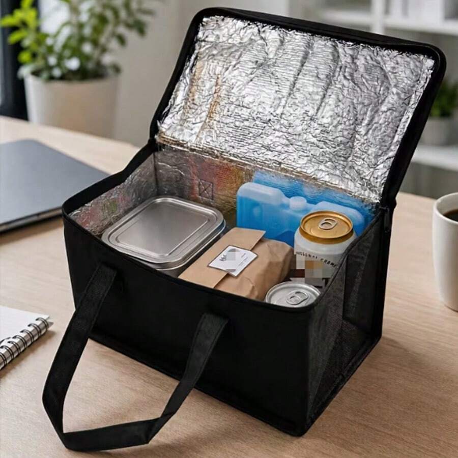 Insulated Cooler Bag, Suitable For Drinks And Lunch--Portable Design, Keeps Food And Drinks Fresh And Cold All Day, Non-Food Contact Material, Suitable For Summer Picnic, Camping, Beach - Black - View 1