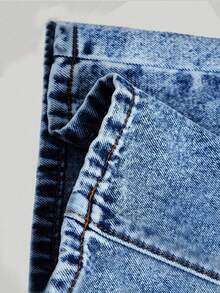 Tween Girl New Autumn/Winter Fashion Denim Long Pants - Medium Wash - View 7