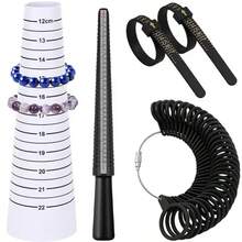 KLONKEE Bracelet And Ring Size Measurement Kit, Includes Ring Size Measuring Tool, Finger Measuring Gauge, And Two American Size 1-17 Finger Measuring Gauges (Black, Plastic) - Multicolor - View 1