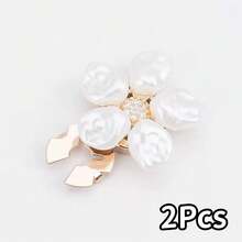 1Pc/2/3/4Pcs Petal Alloy Detachable Button Cover, 3cm/1.18in Elegant Cuff Collar Decoration Button, Women's Shirt Set, Elegant No-Sew Button Cover Set - Multicolor - View 11