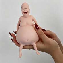 Squishy Funny Bald Head Doll, Prank Bald Head, Birthday Gift, Party Gift, Halloween Gift, Holiday Gift - Multicolor - View 8
