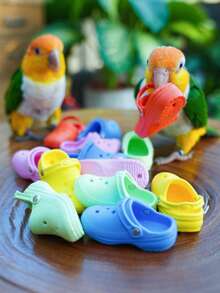 5pcs/1PC Mini Sandals 3 Inch Soft Bird Foot Toys Chew Toys | Soft Colorful Foot Toys With 5 Connection Holes For DIY Bird Toy Customization And Enriching Bird Life - View 2