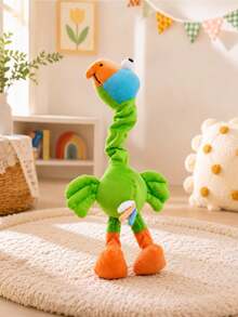 Stretchable Neck Chicken Plush Doll, Funny Squeaky Twistable Bird Plush Doll, Soft Colorful Cartoon Animal Plush Doll, Interactive Stress Relief Doll, Creative Adjustable Long Neck Rooster Plush Decoration - Multicolor - View 10