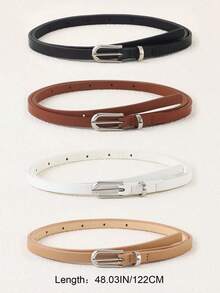 4pcs Women's Light Golden Tone Waist Belt With Pin Buckle Summer, School Fall, Autumn, Halloween - Grace - View 16