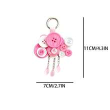 Handmade Button Cloud Keychain, Colorful Dopamine Bag Charm With Beaded Tassel, Cute Creative Pendant For Handbag Backpack Accessories - Multicolor - View 10