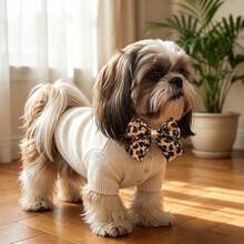 5/12pcs Pet Leopard Pattern Bow Collar Adjustable Cat Dog Bow Tie Collar Small Dog Teddy Yorkshire Schnauzer Dress Up Accessories - Multicolor - View 7