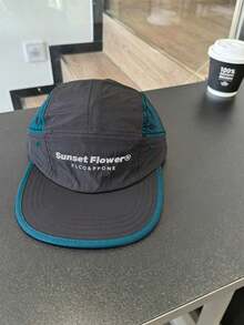 1件裝 SUNSET FLOWER 女款軟頂平帽簷快乾棒球帽 春夏配色拼接五片帽 嘻哈防曬帽 小頭圍適用 - 速乾短平簷棒球帽 - 查看 10