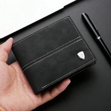 1pc New Men's Wallet, Fashionable Retro Multi-Functional Handheld Wallet, Youth Student Versatile Multi-Slot Card Holder, Fashion Design, Mini Wallet, PU Small Wallet, Lightweight Practical Business Commute, Men's Gift - Multicolor - View 4