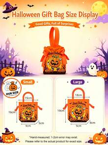 XAXRE Halloween Candy Gift Bags Gift For Her/Him, Reusable Fabric Treat Bags With Drawstring And Handle, Halloweens Party Favors Decorations Supplies - Multicolor - View 5