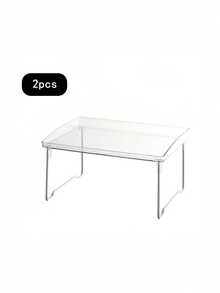 1-2pcs Multi Functional Transparent Folding Storage Rack, Suitable For Kitchen Countertops, Cup Holders, Seasoning Racks, And Bathroom Storage, Practical Storage Rack For Office Desks And Bathrooms - Multicolor - View 7