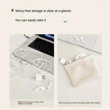 Travel Essential Electronic Storage Pouch Mini Travel Cable Bag For Travel Gear - Beige - View 3