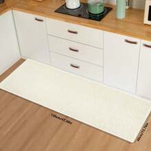 1pc Machine Washable Non-Slip Floor Mat, Soft Absorbent Stain-Resistant Kitchen Bathroom Hallway Laundry Room Carpet - Beige - View 18