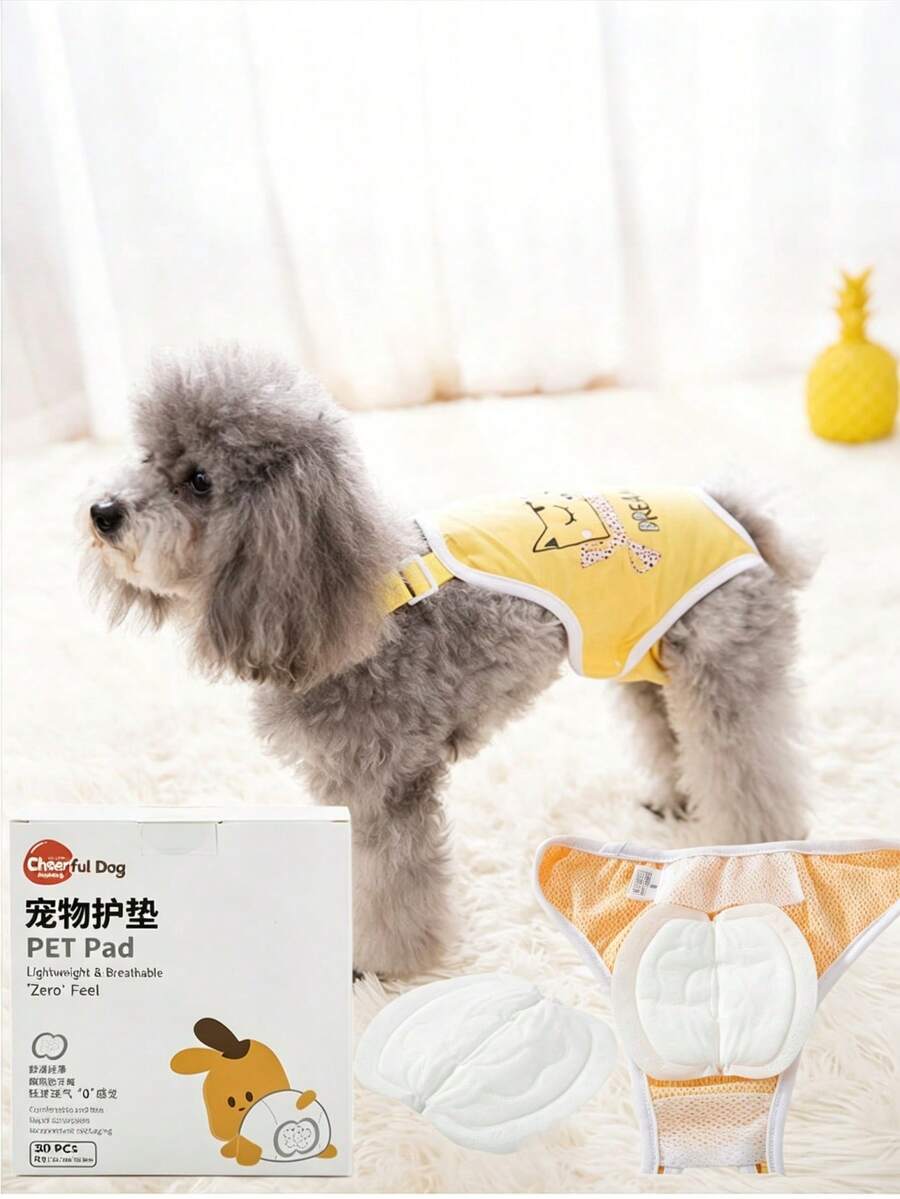 Disposable Pet Pads Compatible With Dog Period Pants, Ultra-Soft Non-Woven Fabric Surface, Gentle Care For Pet Skin, High-Absorbency Polymer Core, Fast Absorption Of Blood And Secretions, Long-Lasting Dryness, Prevents Staining Of Sofa And Bedding