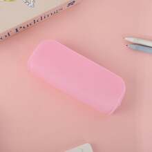 Tempat Pensil Silikon Bertekstur Glitter Persegi Panjang Warna Solid Kreatif untuk Pelajar, Kapasitas Besar, Penyimpanan Alat Tulis Kantor & Sekolah - Beraneka warna - View 6