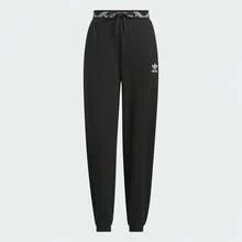 Adidas Celana Olahraga Wanita Longgar Musim Semi/Gugur, Celana Panjang Kasual Nyaman dengan Lipatan di Bagian Bawah untuk Latihan IX4239 - Hitam - View 2