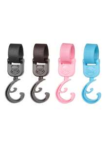 2pcs Universal Bicycle Handlebar Hooks, 360° Rotatable, Cartoon Bear Stroller Hooks With Adjustable Nylon Fasteners, Suitable For Bicycles, Electric Bikes, Skateboards, Motorcycles, Baby Strollers, Outdoor Bicycle Accessories, Storage Clips - Multicolor - View 11