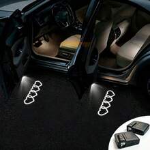 Luz de bienvenida para puerta de coche, proyector de patrón de corazón LED, lámpara de charco con sensor de luz inteligente encendido/apagado automático, accesorio de decoración interior de coche inalámbrico sin taladro - Corazón entrelazado - Ver 11